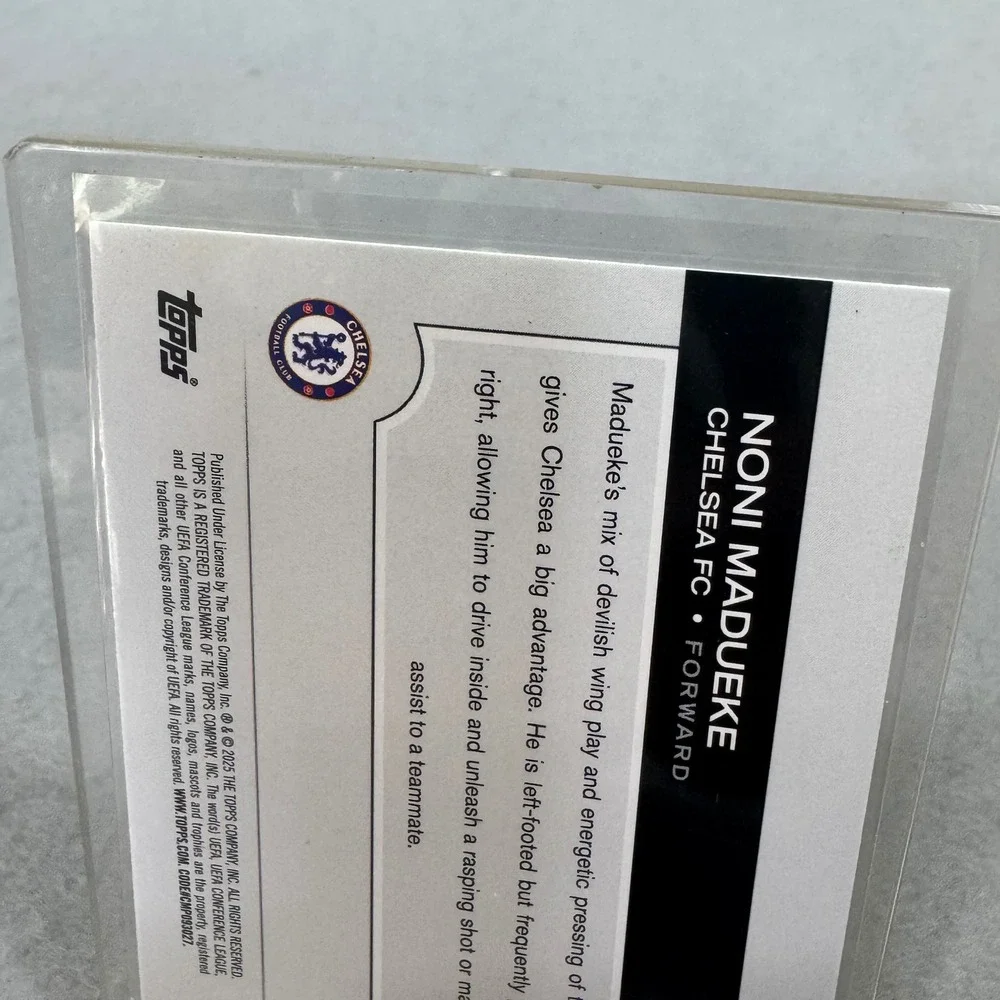 Topps Noni Madueke Trading Card Chelsea FC Green Cracked Ice Foil UEFA 113